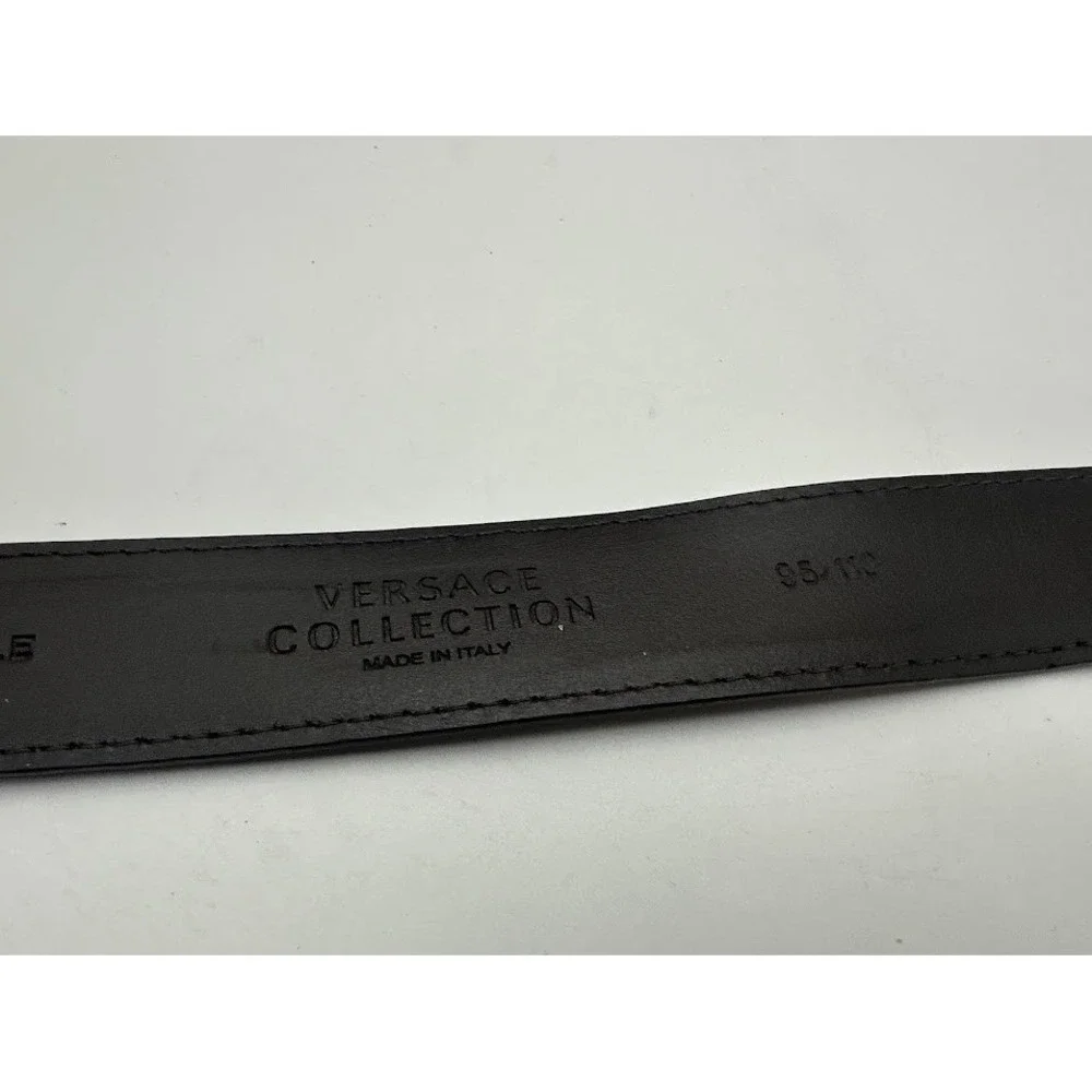 Versace Collection Mens‎ Dark Brown Leather Belt Size 38 95/110 Made in Italy